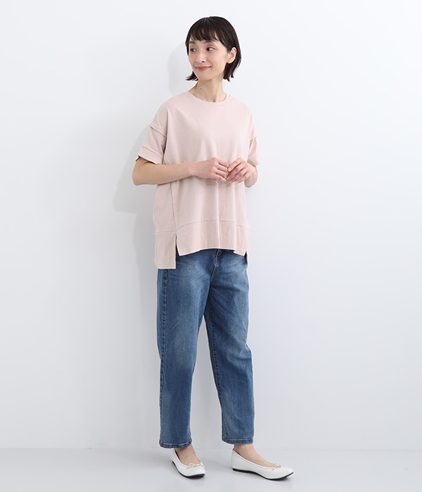 リサイクルコットン　タックTシャツ(A・ピンク)