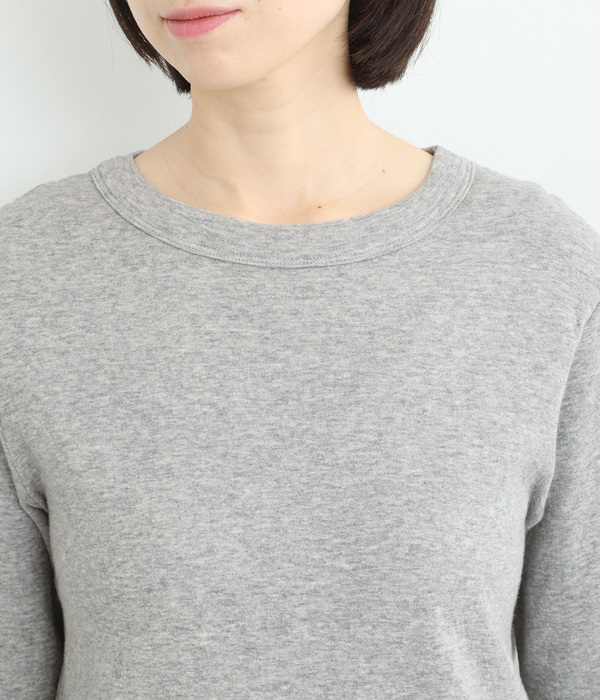 コットン接結天竺 クルーネック長袖Tシャツ(A・オフホワイト)