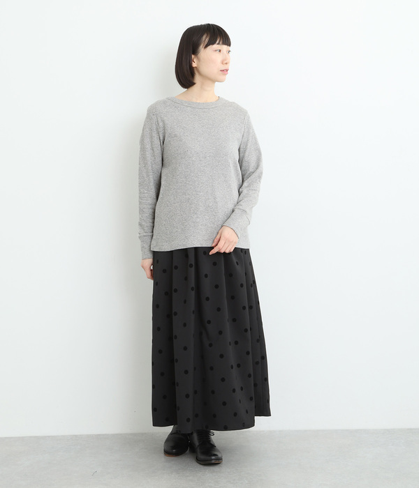 コットン接結天竺 クルーネック長袖Tシャツ(A・オフホワイト)