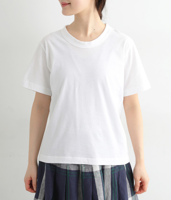 天竺太バインダー丸首Tシャツ(ホワイト)