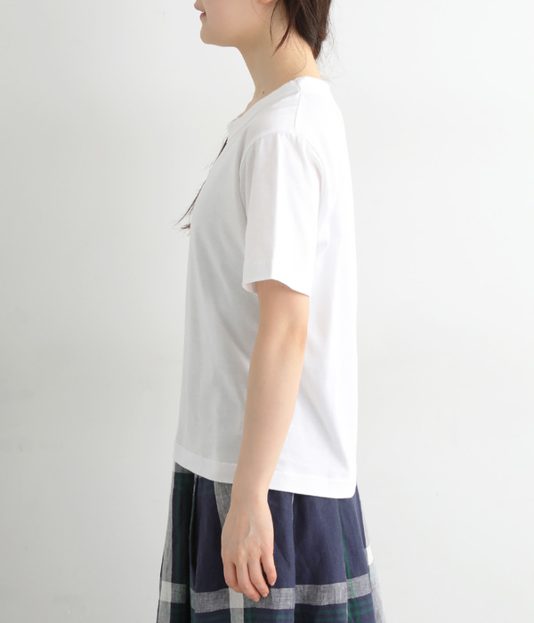 天竺太バインダー丸首Tシャツ(ホワイト)