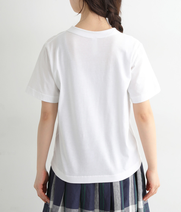 天竺太バインダー丸首Tシャツ(ホワイト)