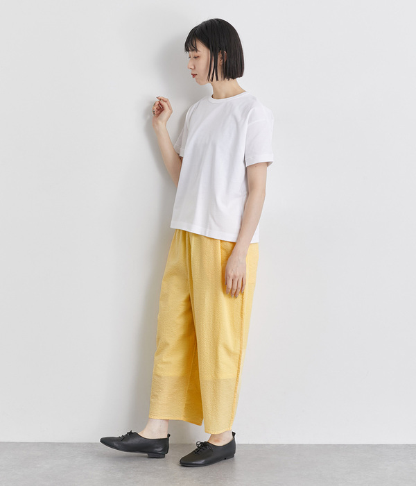 ローン塩縮加工サルエルコクーンパンツ(A・イエロー)