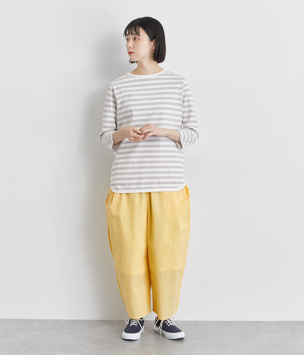 ローン塩縮加工サルエルコクーンパンツ(A・イエロー)