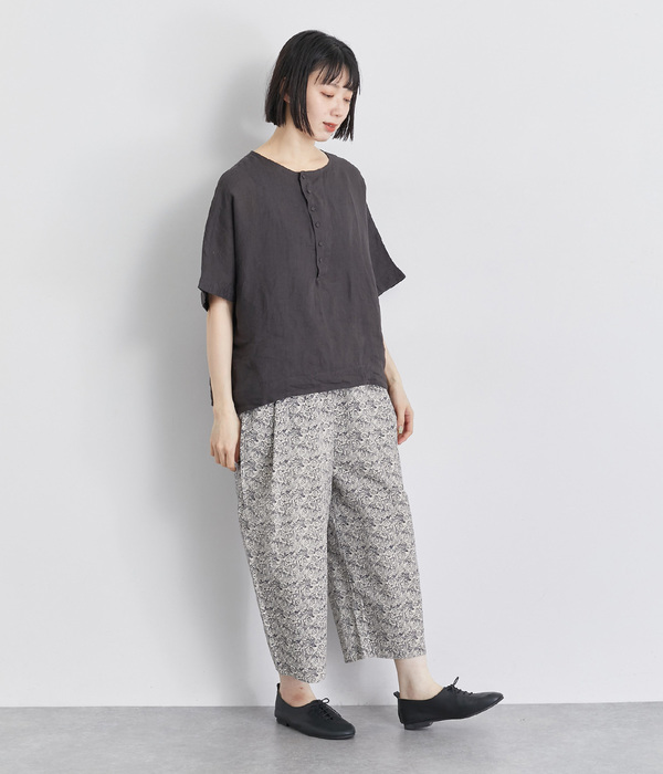 ローン塩縮加工サルエルコクーンパンツ(A・イエロー)