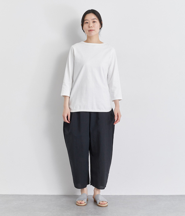 ローン塩縮加工サルエルコクーンパンツ(A・イエロー)