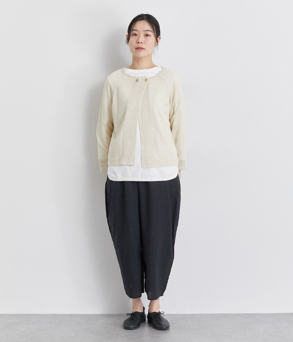 ローン塩縮加工サルエルコクーンパンツ(A・イエロー)