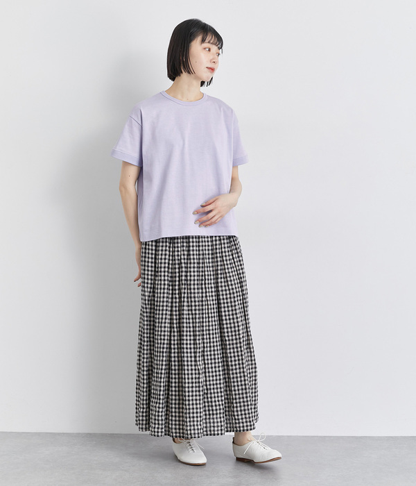 バスク天竺クルーネック半袖Tシャツ(B・ペールブルー)