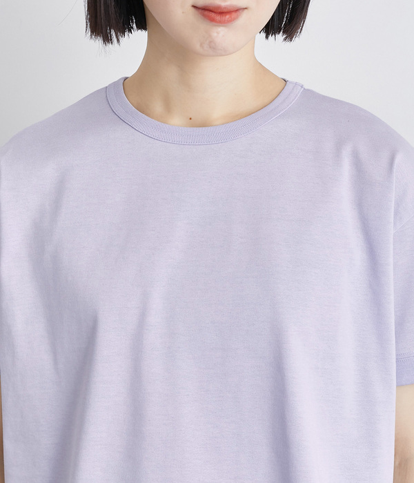 バスク天竺クルーネック半袖Tシャツ(C・ホワイト×ブラック)