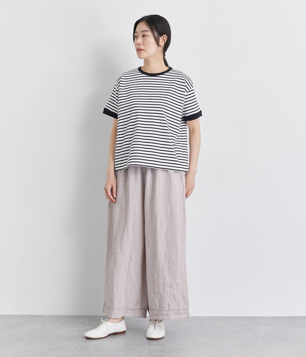 リネン　キュロットパンツ(G・ライラックグレー)