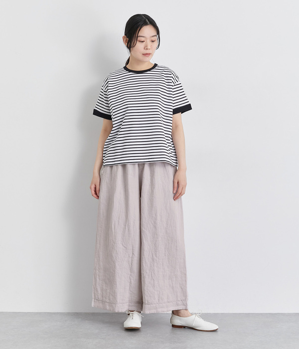 リネン　キュロットパンツ(G・ライラックグレー)