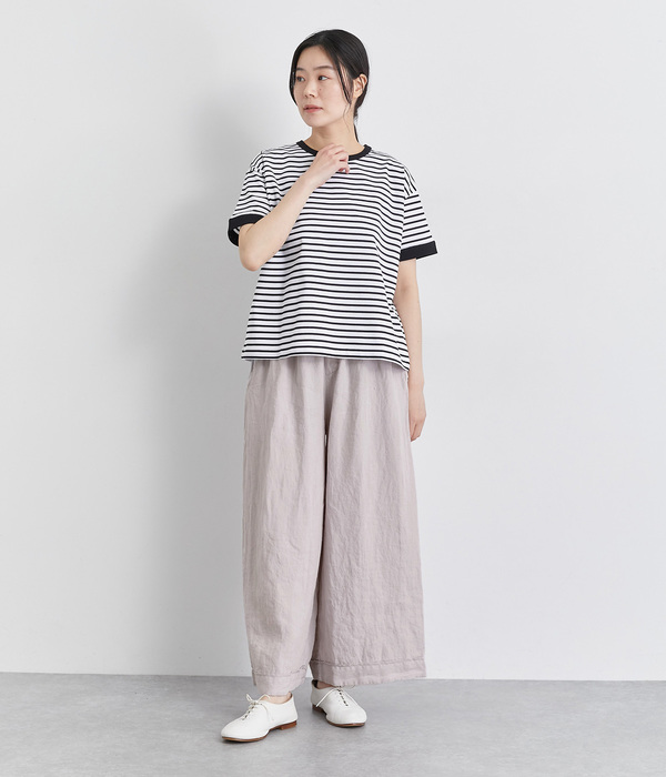 リネン　キュロットパンツ(G・ライラックグレー)