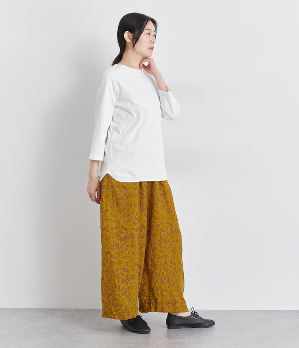 リネン　キュロットパンツ(G・ライラックグレー)