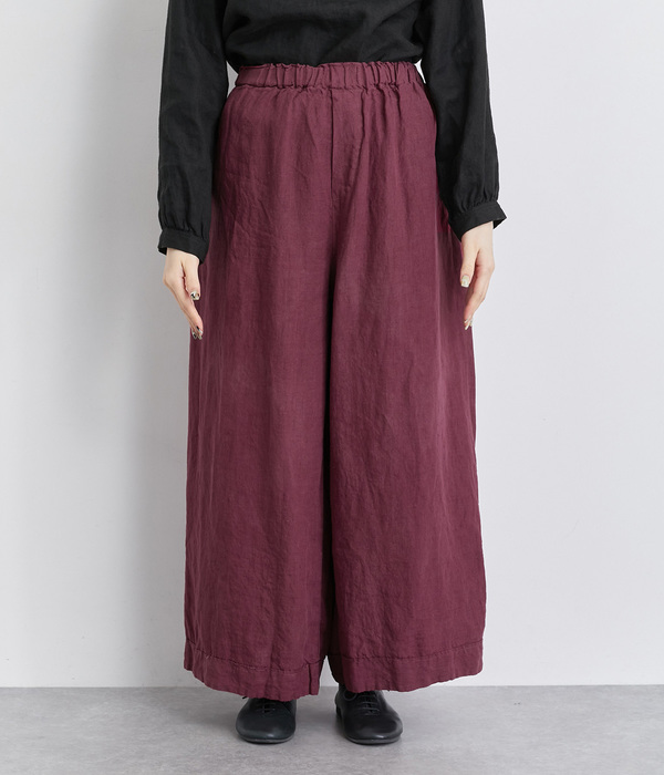 リネン キュロットパンツ(G・ライラックグレー)【新入荷】｜so