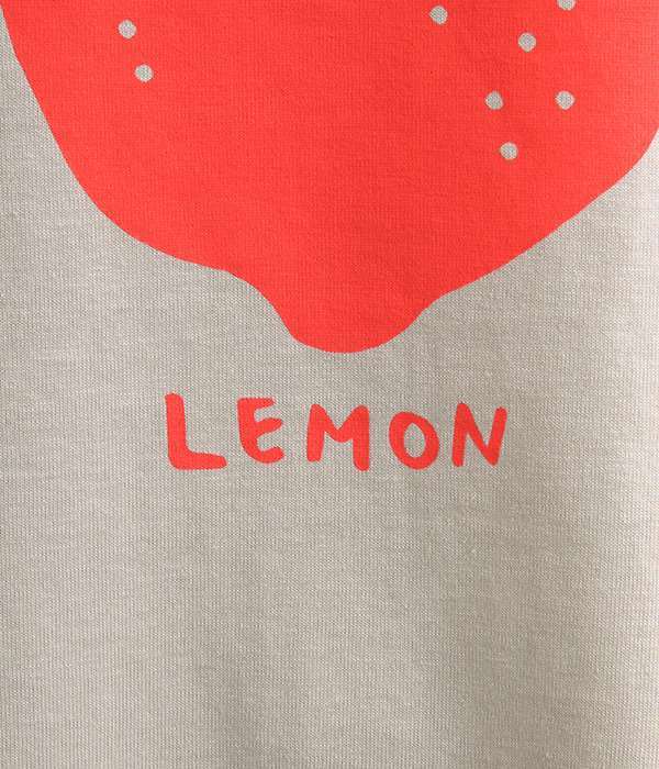 プレーティング天竺　LemonクルーネックTシャツ(B・グレージュ)