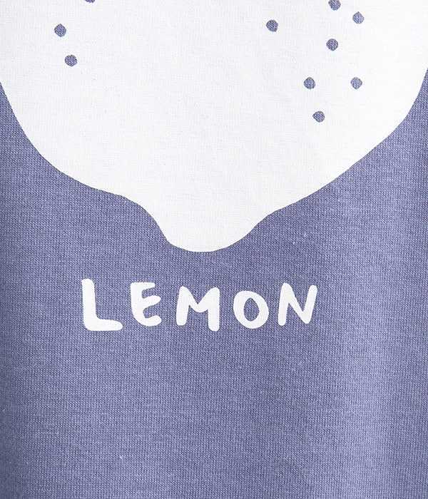プレーティング天竺　LemonクルーネックTシャツ(C・パープルネイビー)