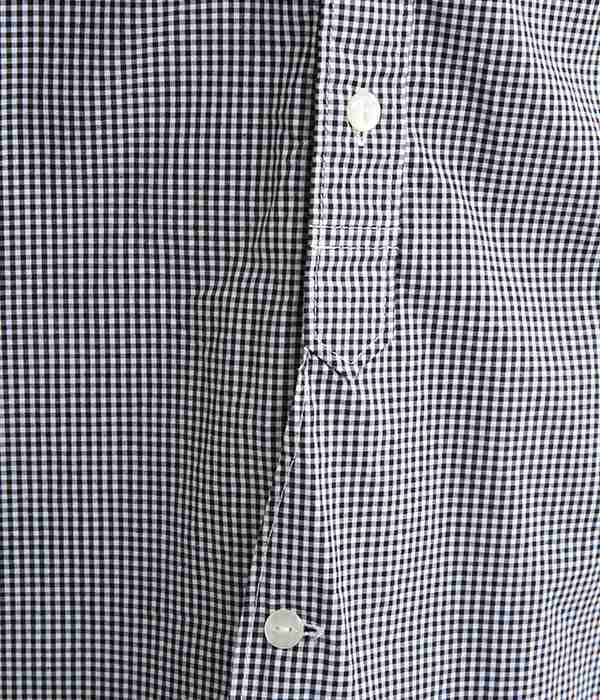 タイプライター　ラウンドヘム丸襟長袖シャツ(ギンガム2)