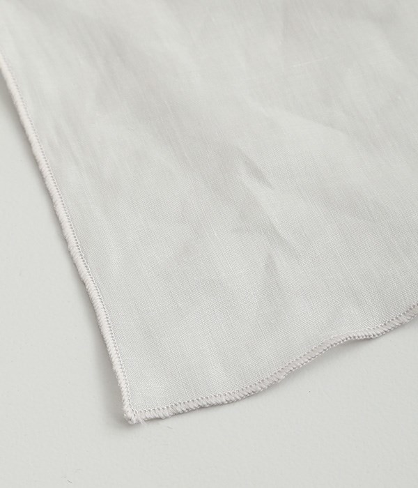 軽くて薄い透明感のあるリネンのクリップ留めカフェカーテン(W130 ×H165)(C・ブルーグレー)