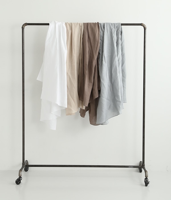 薄くて透けにくいリネンのクリップ留めカーテン(W130 ×H230)(A・ホワイト)