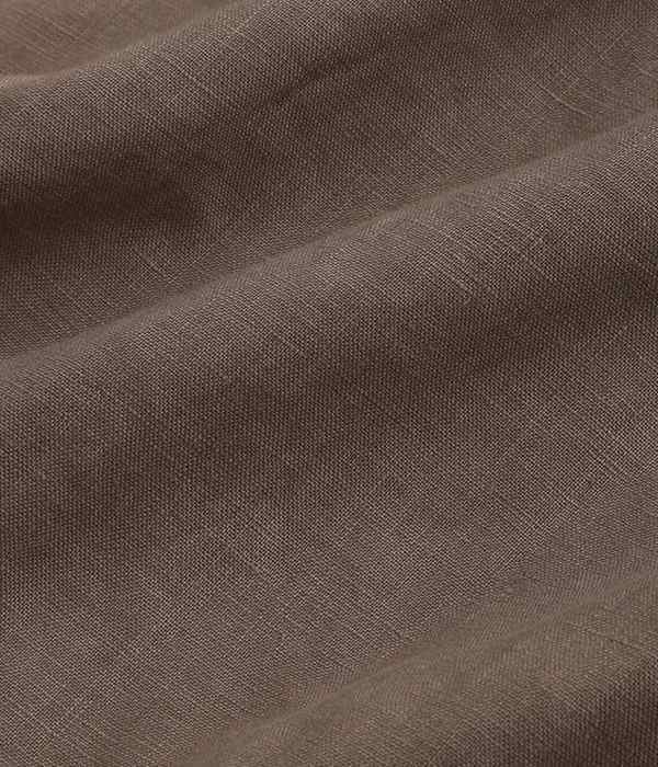 薄くて透けにくいリネンのクリップ留めカフェカーテン(W130 ×H165)(D・ダークグレー)