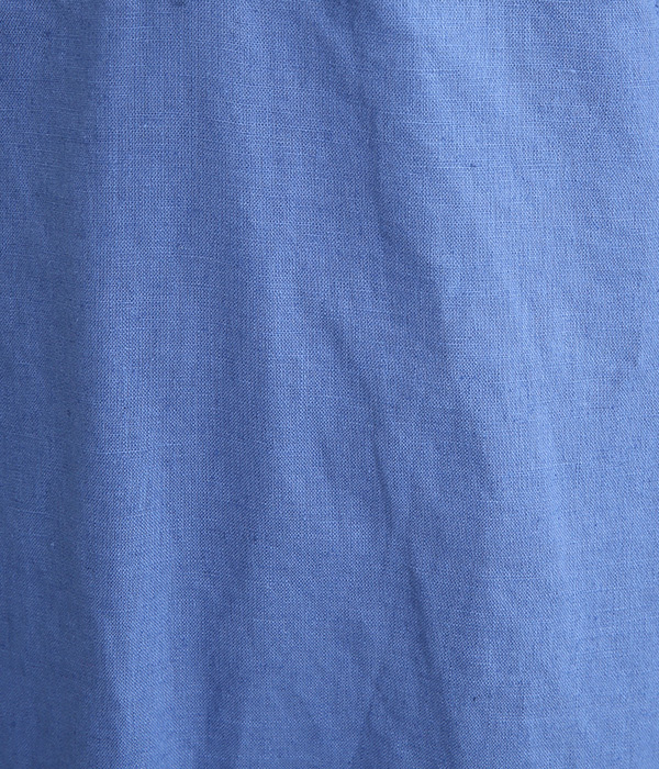コットンリネンボタンいっぱいヘンリー半袖ワンピース(C・ブルー)