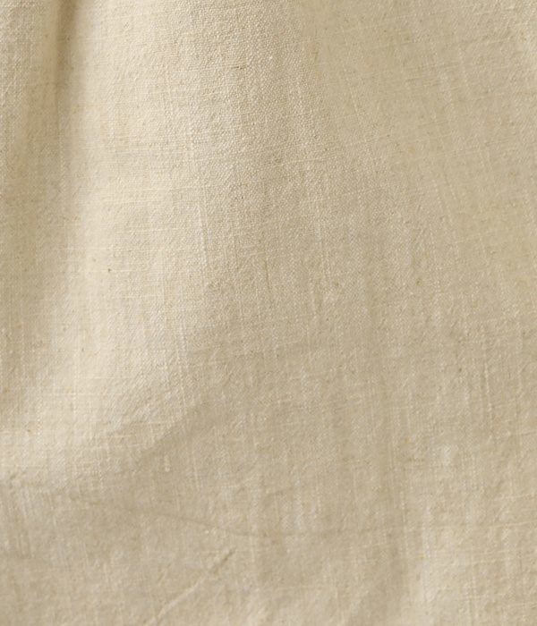 コットンリネンオックス裾タックワイドパンツ(キナリ)