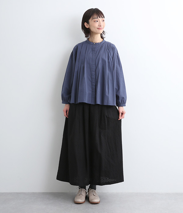 コットン花柄刺繍スカート(B・ブラック)