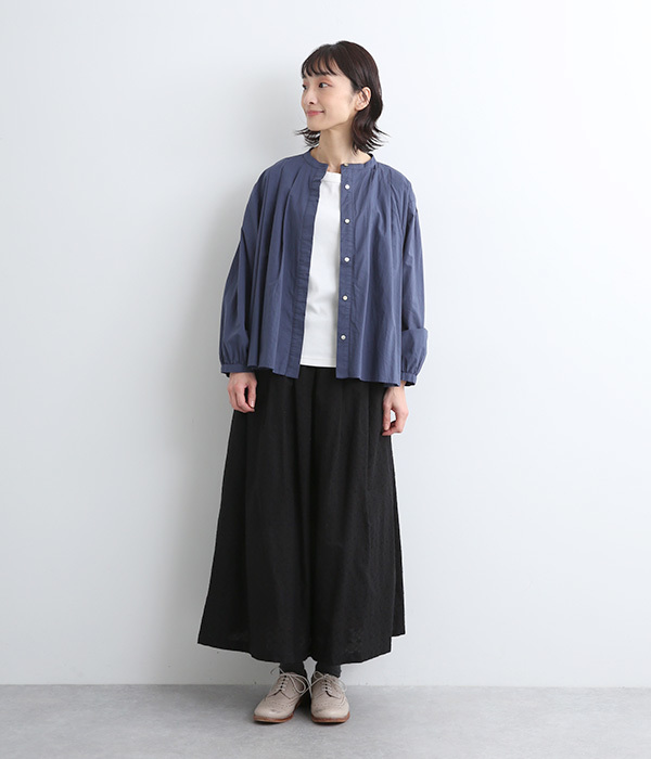 コットン花柄刺繍スカート(B・ブラック)