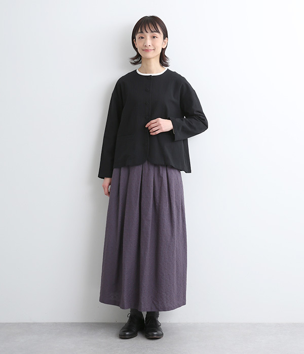 コットンシャンブレー　ジャケット(C・ブラック)