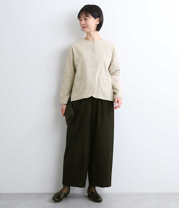 コットンシャンブレー　ジャケット(C・ブラック)
