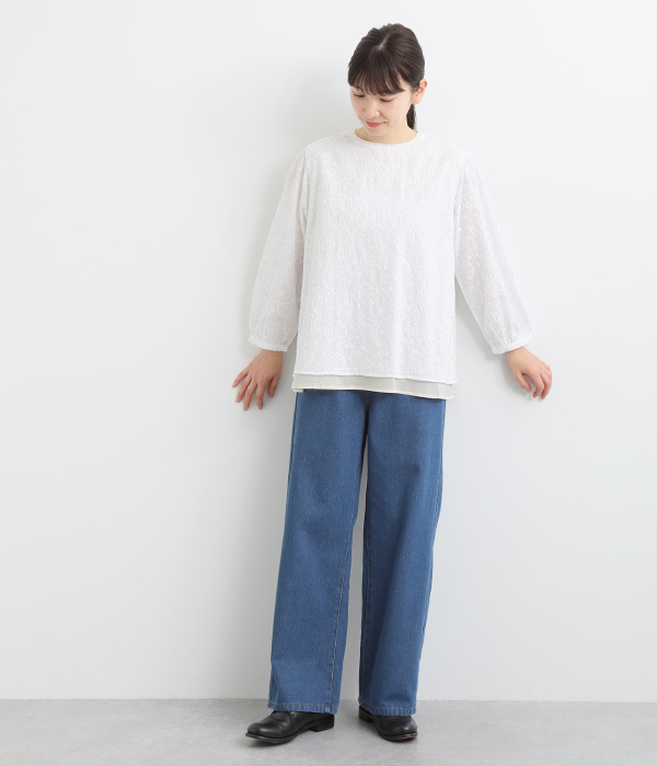 30%OFF【SALE/セール】花柄刺繍プルオーバーブラウス(C 30%OFF【SALE/セール】花柄刺繍プルオーバーブラウス(C