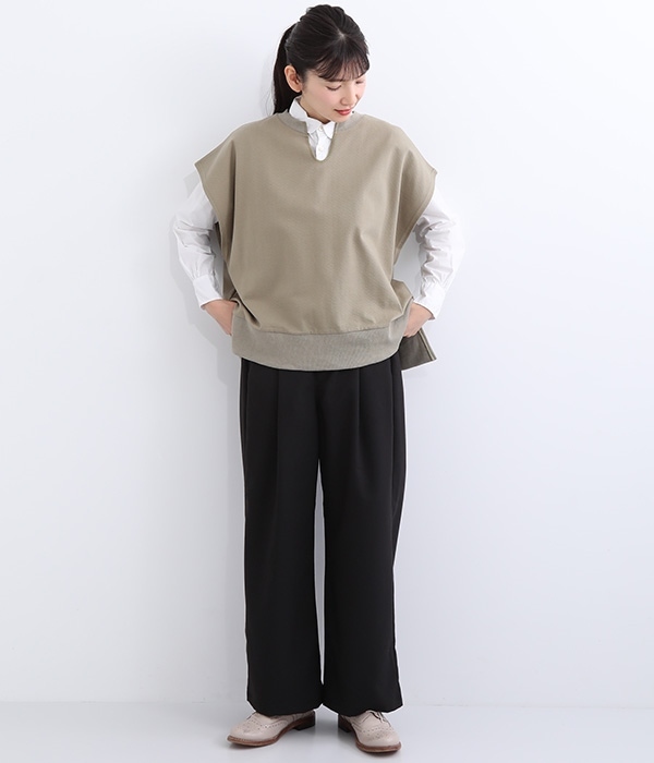 レーヨン混平織り　パンツ(A・グレー)