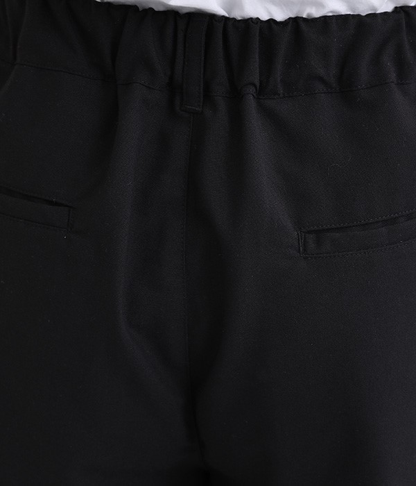 レーヨン混平織り　パンツ(C・ブラック)