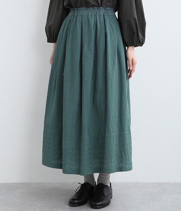 アイビー刺繍　スカート(A・グリーン)