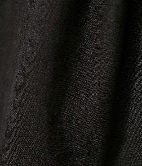 リネン平織り　パンツ(A・ブラック)