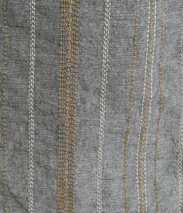 ダンガリーストライプ刺繍2WAYジャンパースカート(B・ブラック)