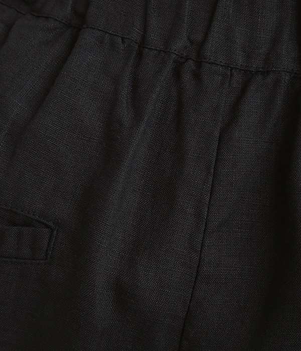 リネン平織パンツ(C・ブラック)