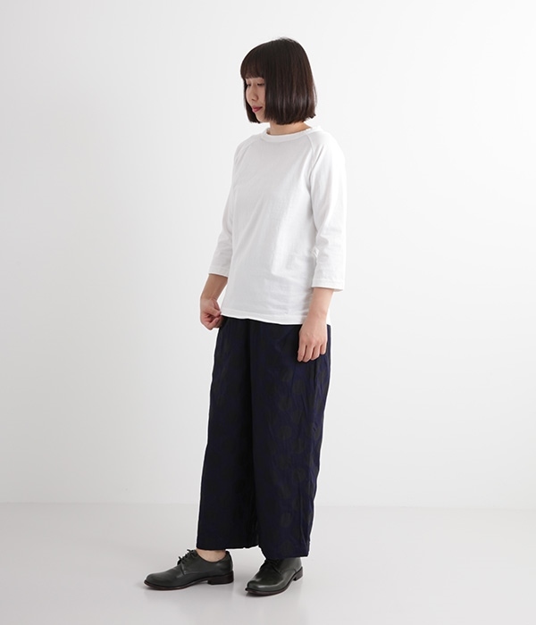 ムラ糸ラグラン7分袖Tシャツ(A・ホワイト)