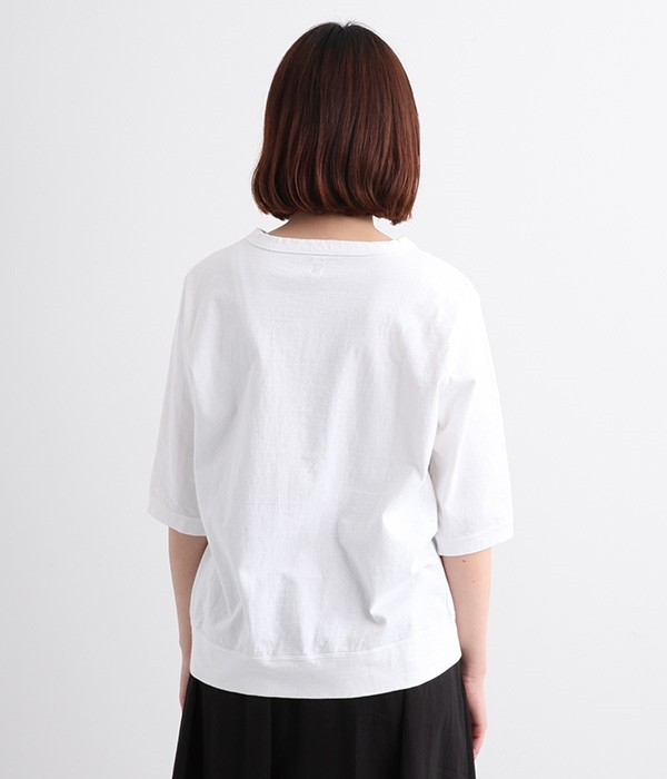 ムラ糸天竺5分袖Tシャツ(A・ホワイト)