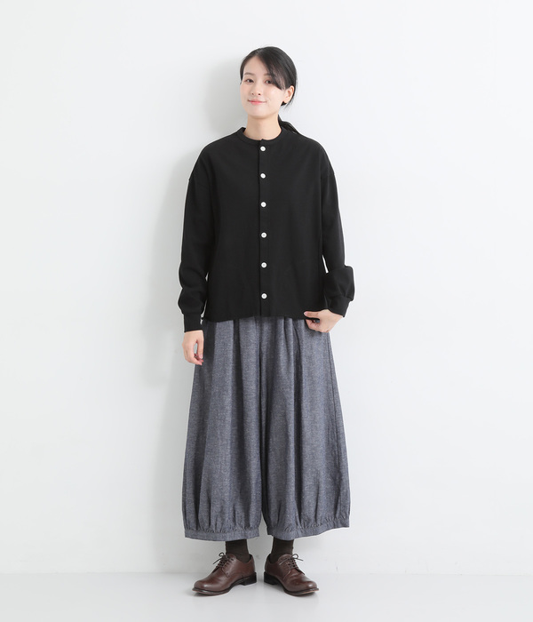 FANEUIL 丸首メッシュカーディガン