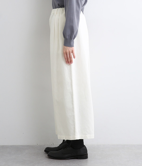 コットンリネンデニムワイドパンツ(C・ホワイト)