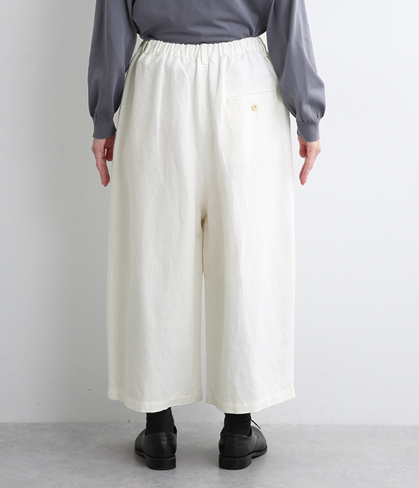 コットンリネンデニムワイドパンツ(C・ホワイト)