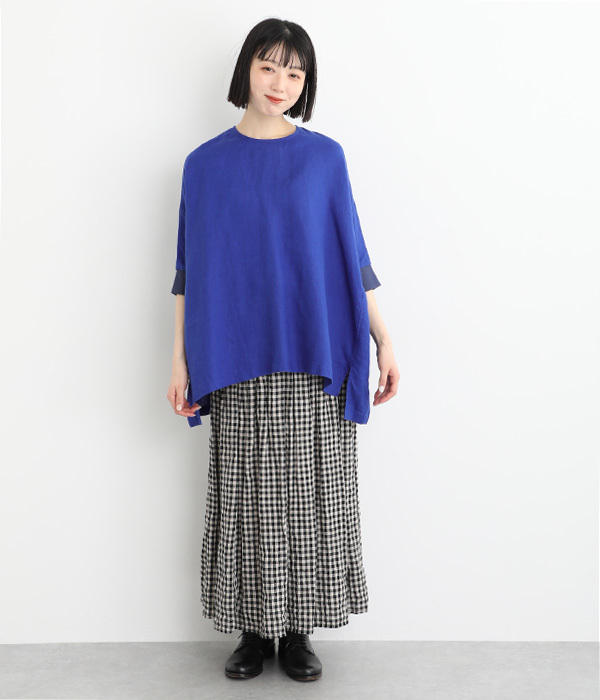 リネン　バックボタンビッグプルオーバー(D・イエロー)