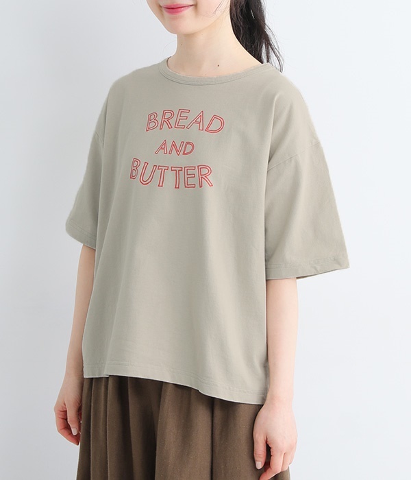 プリントTシャツ　BREAD　AND　BUTTER(B・ベージュ)