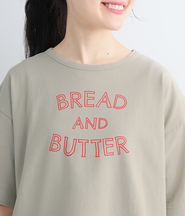 プリントTシャツ　BREAD　AND　BUTTER(B・ベージュ)