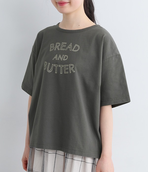プリントTシャツ　BREAD　AND　BUTTER(C・チャコール)