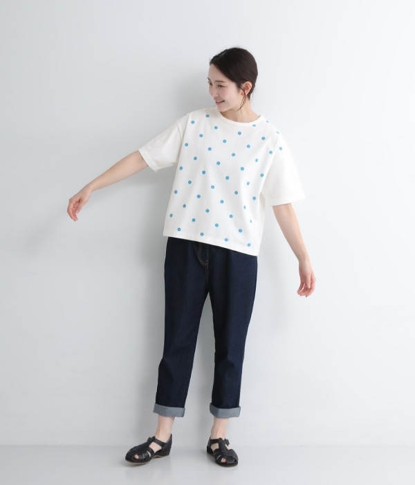 プリントTシャツ　Dot(A・ネイビー)