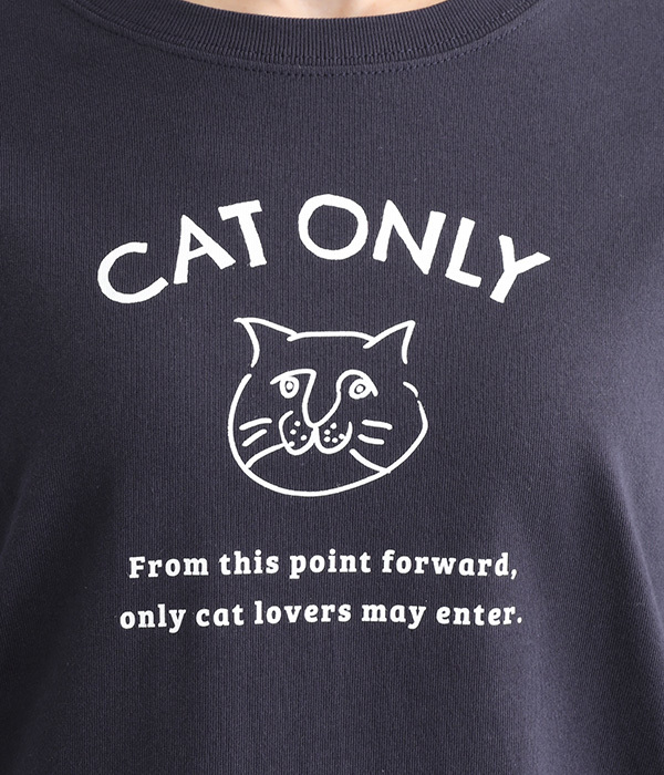 CAT ONLY　プリントTシャツ(A・ネイビー)