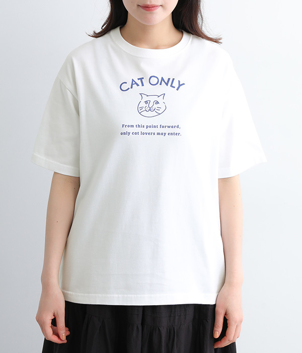 CAT ONLY　プリントTシャツ(B・ホワイト)