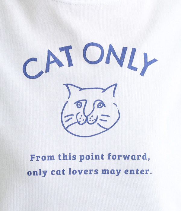 CAT ONLY　プリントTシャツ(B・ホワイト)